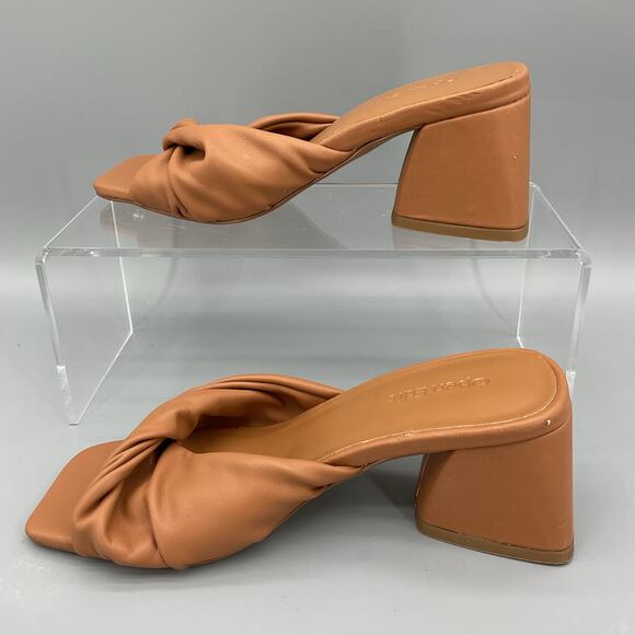 NEW Open Edit Women’s Cora Block Heel Mules Tan Size 5M - Picture 2 of 10